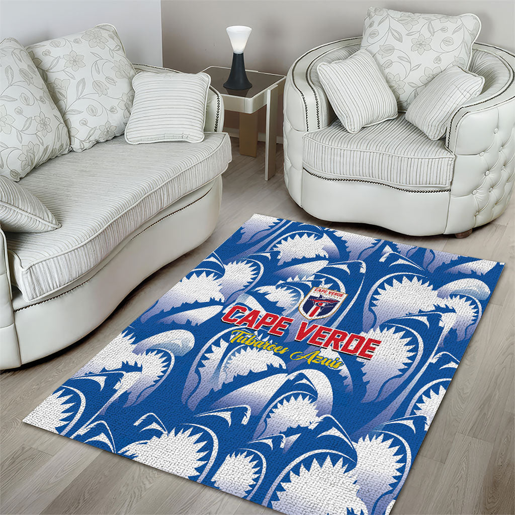 Football Cape Verde Blue Sharks Area Rug Rise Again Island