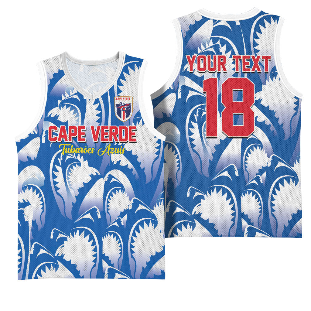 Custom Football Cape Verde Blue Sharks Basketball Jersey Rise Again Island