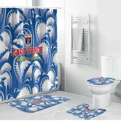 Football Cape Verde Blue Sharks Bathroom Set Rise Again Island
