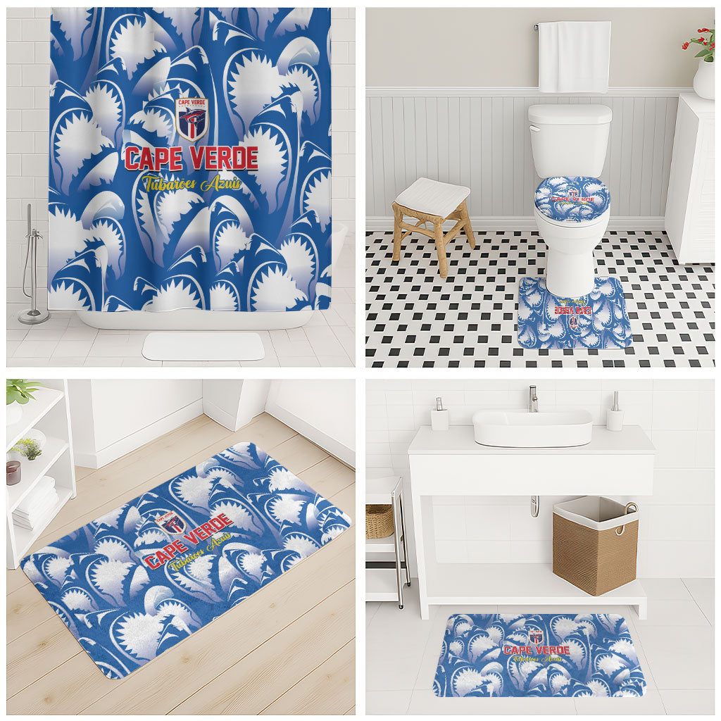 Football Cape Verde Blue Sharks Bathroom Set Rise Again Island
