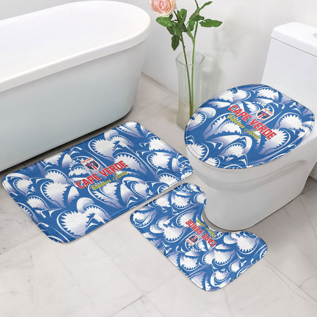 Football Cape Verde Blue Sharks Bathroom Set Rise Again Island