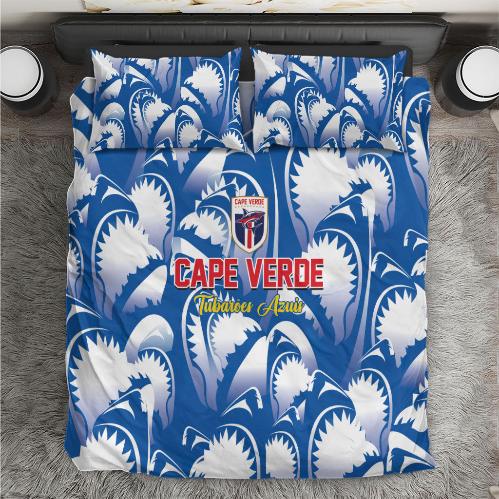 Football Cape Verde Blue Sharks Bedding Set Rise Again Island