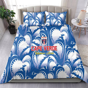Football Cape Verde Blue Sharks Bedding Set Rise Again Island