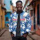 Custom Football Cape Verde Blue Sharks Bomber Jacket Rise Again Island