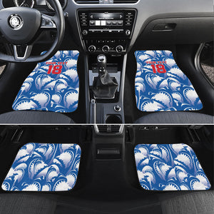 Custom Football Cape Verde Blue Sharks Car Mats Rise Again Island