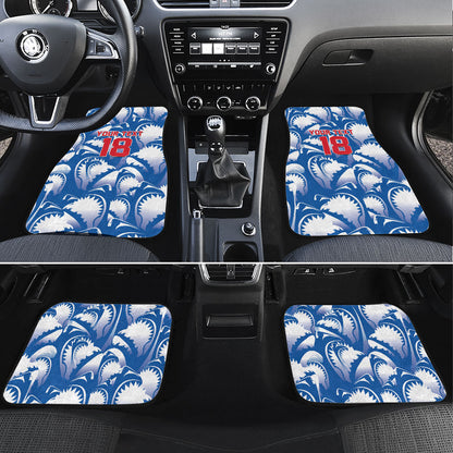 Custom Football Cape Verde Blue Sharks Car Mats Rise Again Island