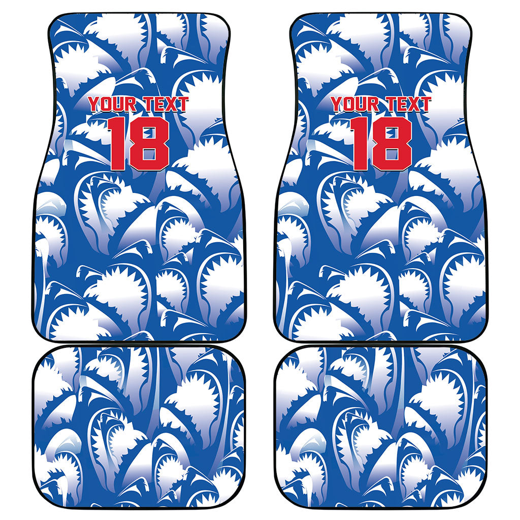 Custom Football Cape Verde Blue Sharks Car Mats Rise Again Island