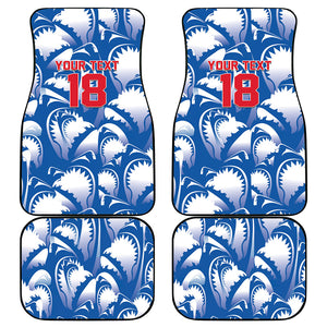 Custom Football Cape Verde Blue Sharks Car Mats Rise Again Island