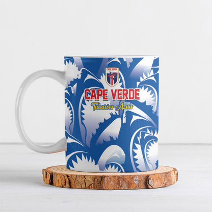 Custom Football Cape Verde Blue Sharks Ceramic Mug Rise Again Island
