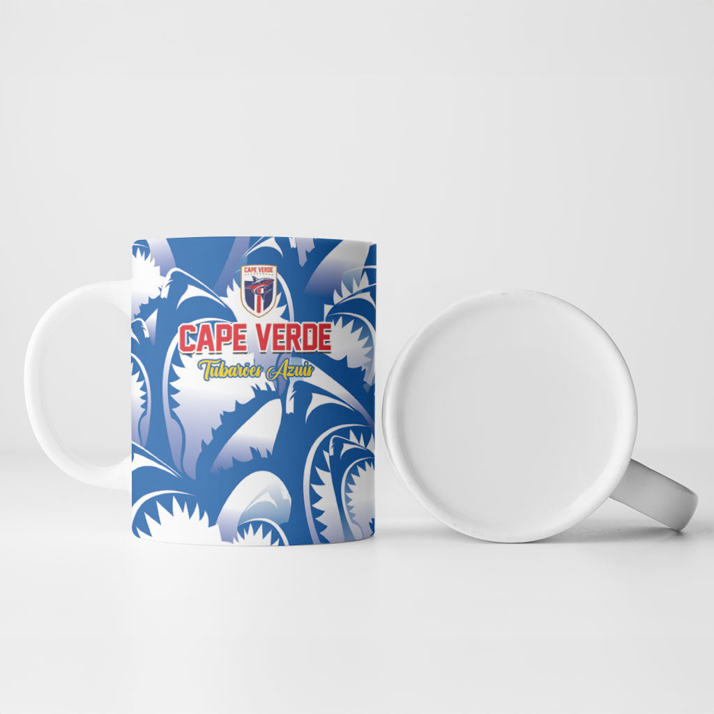 Custom Football Cape Verde Blue Sharks Ceramic Mug Rise Again Island