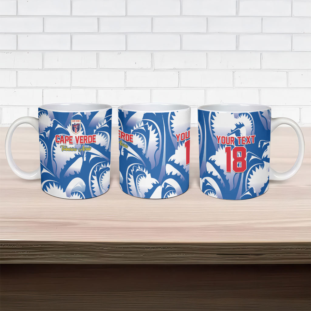 Custom Football Cape Verde Blue Sharks Ceramic Mug Rise Again Island