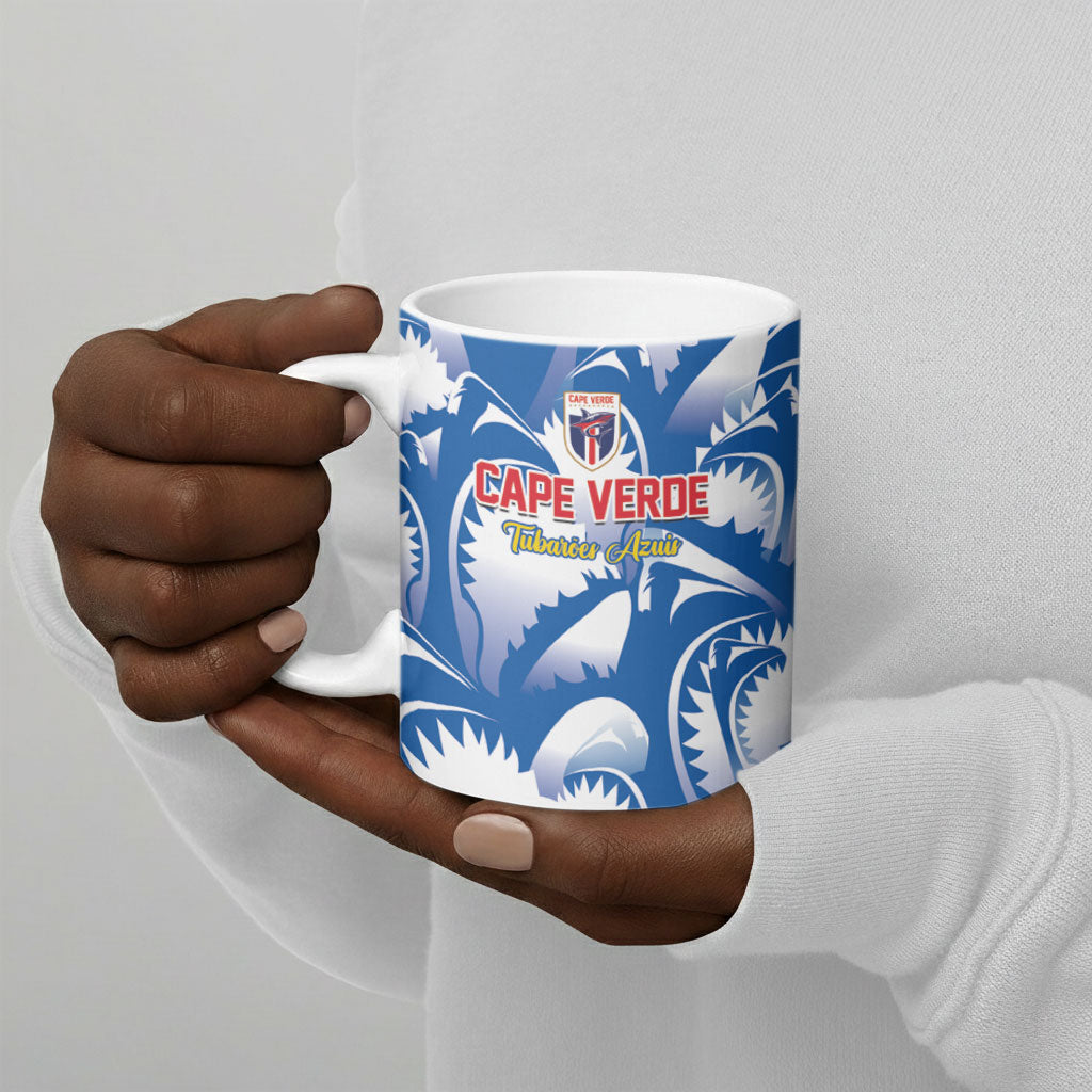Custom Football Cape Verde Blue Sharks Ceramic Mug Rise Again Island