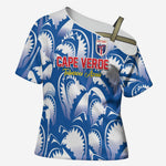 Custom Football Cape Verde Blue Sharks Cross Shoulder Shirt Rise Again Island