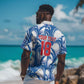 Custom Football Cape Verde Blue Sharks Hawaiian Shirt Rise Again Island
