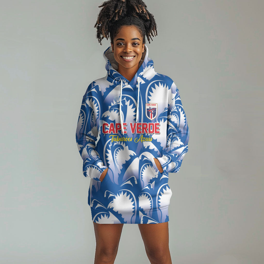 Custom Football Cape Verde Blue Sharks Hoodie Dress Rise Again Island