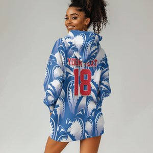 Custom Football Cape Verde Blue Sharks Hoodie Dress Rise Again Island