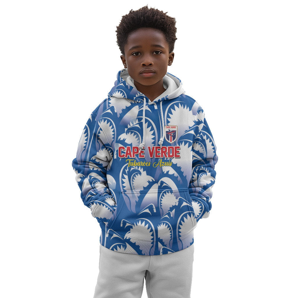 Custom Football Cape Verde Blue Sharks Kid Hoodie Rise Again Island
