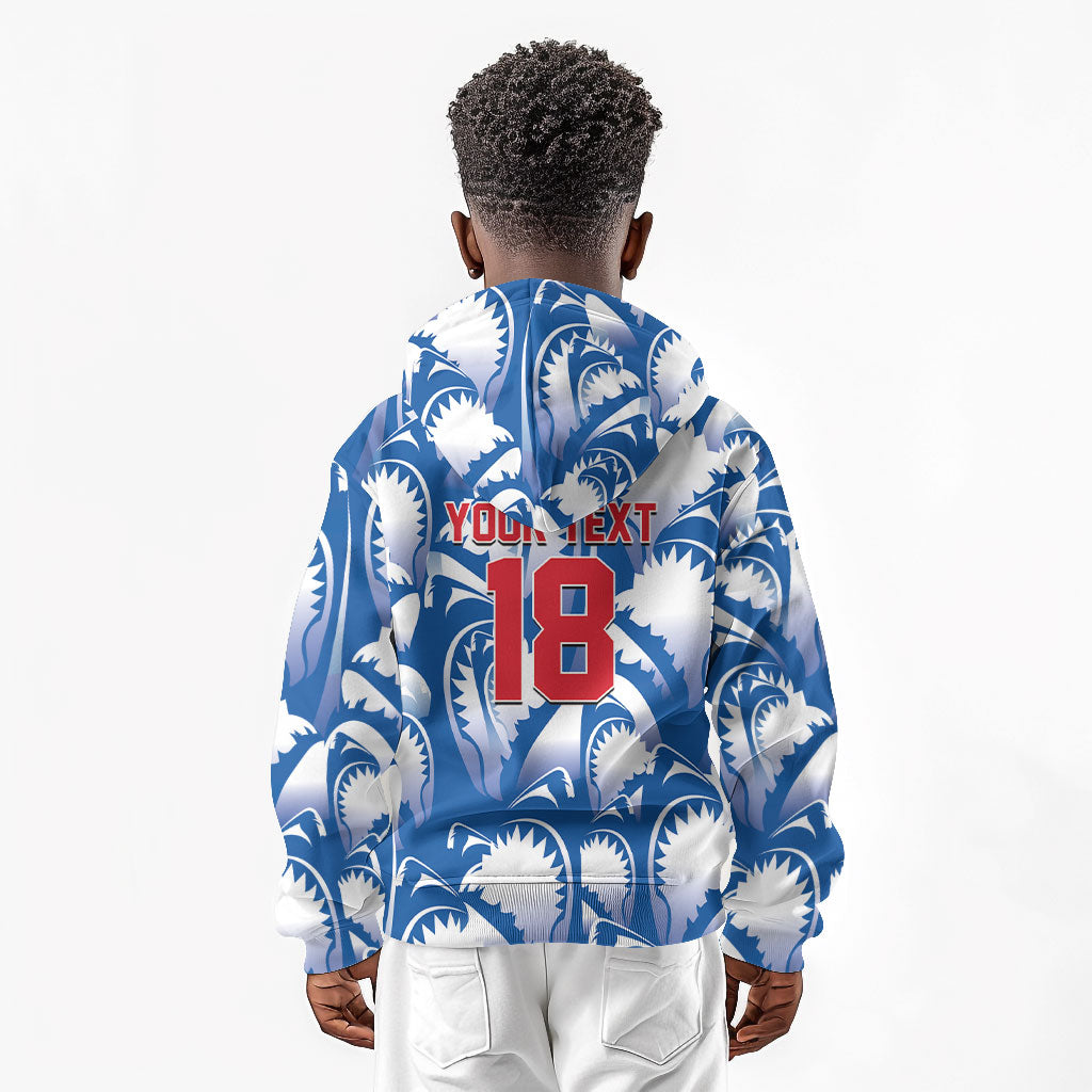 Custom Football Cape Verde Blue Sharks Kid Hoodie Rise Again Island