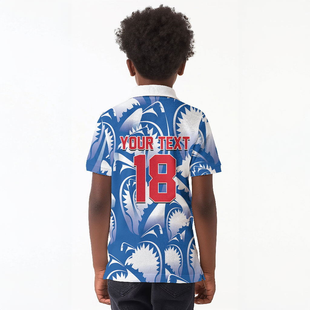 Custom Football Cape Verde Blue Sharks Kid Polo Shirt Rise Again Island