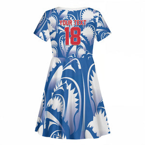 Custom Football Cape Verde Blue Sharks Kid Short Sleeve Dress Rise Again Island
