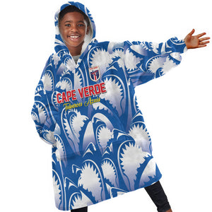 Custom Football Cape Verde Blue Sharks Kid Wearable Blanket Hoodie Rise Again Island