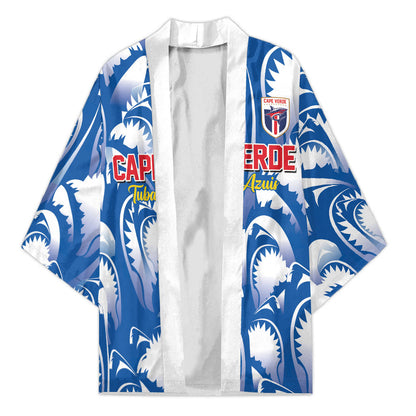 Custom Football Cape Verde Blue Sharks Kimono Rise Again Island