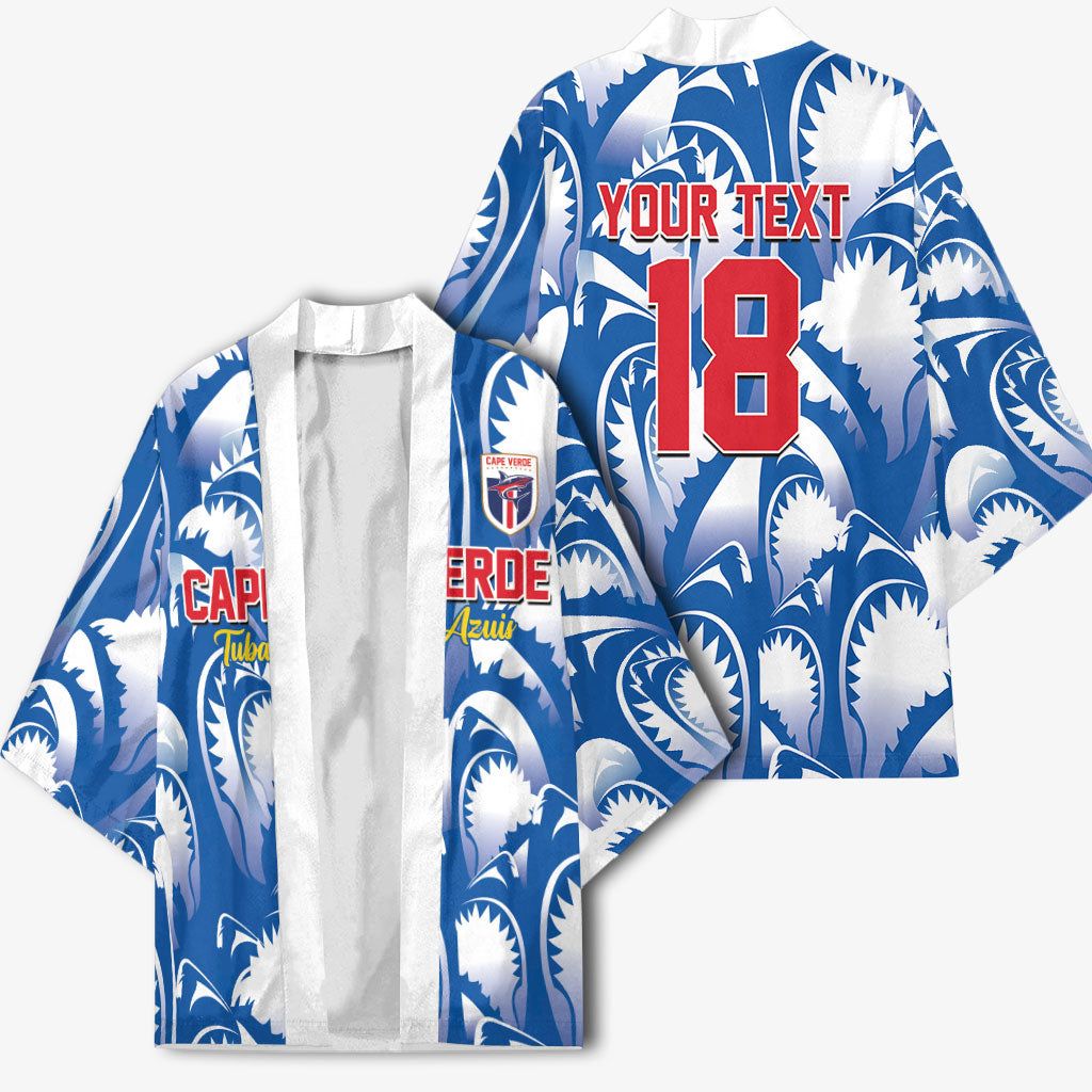 Custom Football Cape Verde Blue Sharks Kimono Rise Again Island