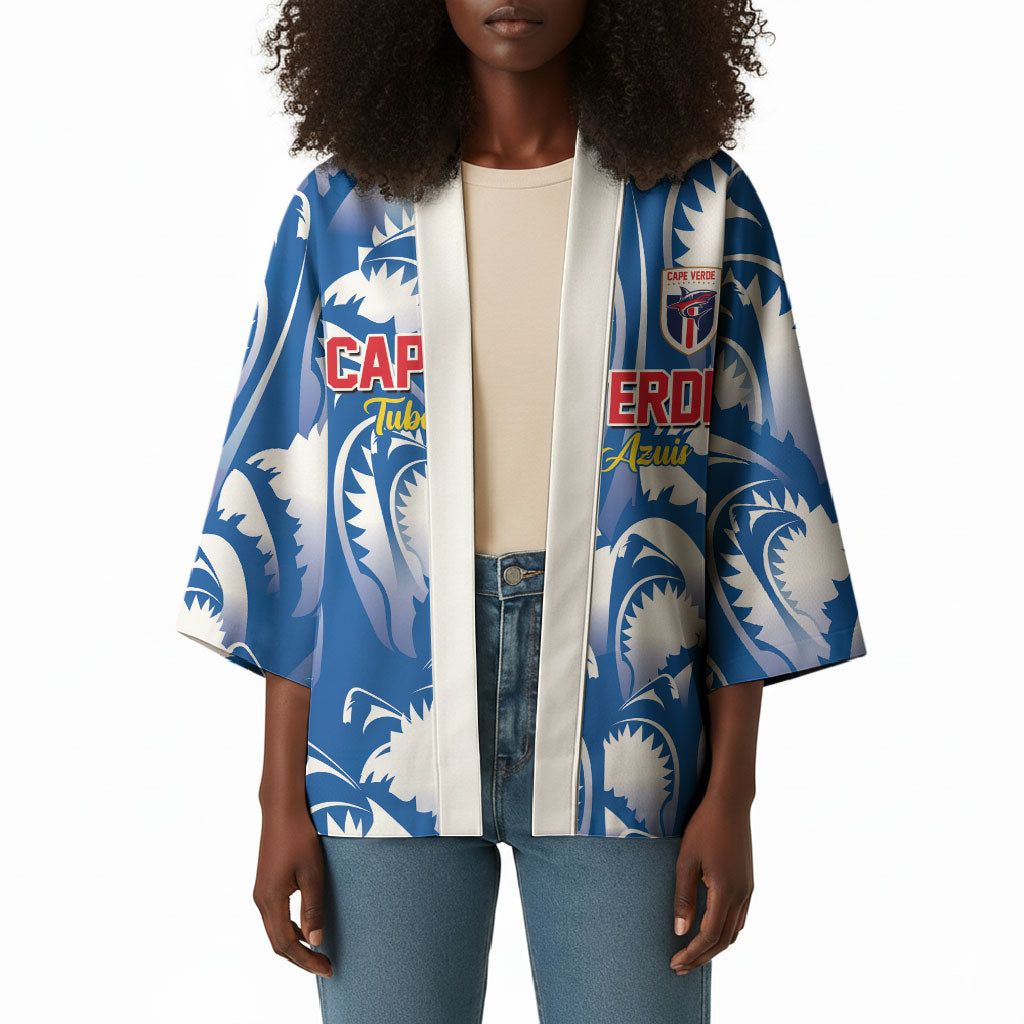 Custom Football Cape Verde Blue Sharks Kimono Rise Again Island