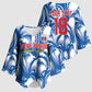 Custom Football Cape Verde Blue Sharks Kimono Sleeve Blouse Rise Again Island