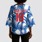 Custom Football Cape Verde Blue Sharks Kimono Sleeve Blouse Rise Again Island