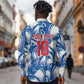 Custom Football Cape Verde Blue Sharks Long Sleeve Button Shirt Rise Again Island