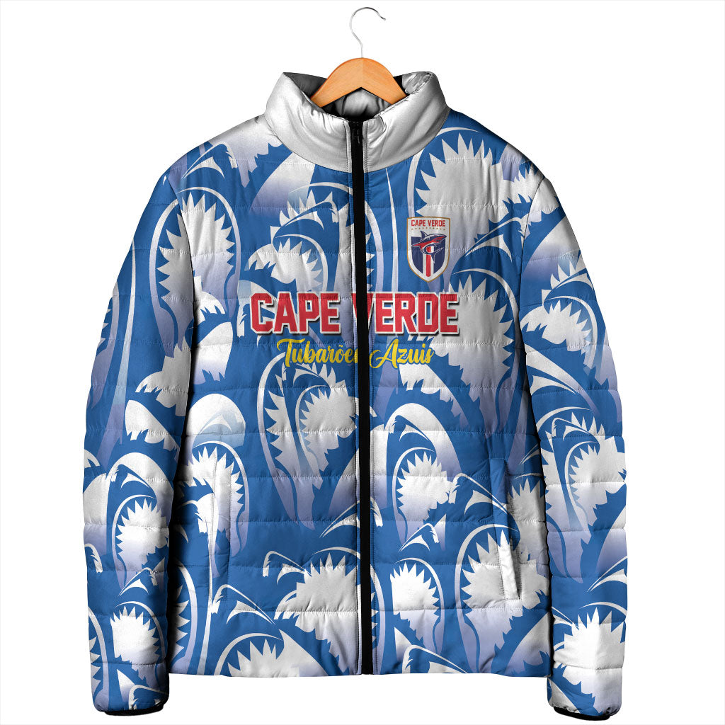 Custom Football Cape Verde Blue Sharks Padded Jacket Rise Again Island