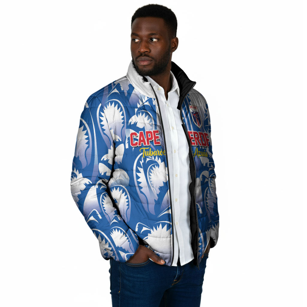 Custom Football Cape Verde Blue Sharks Padded Jacket Rise Again Island