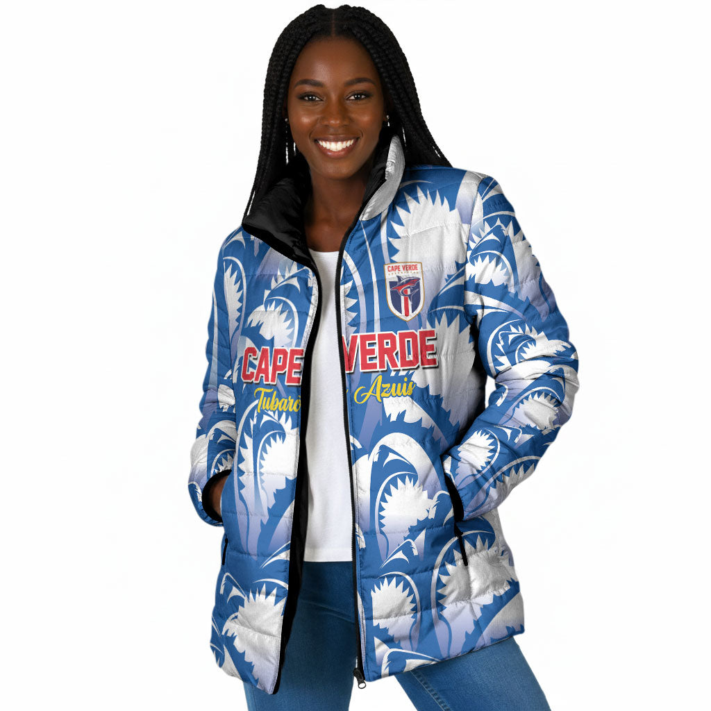 Custom Football Cape Verde Blue Sharks Padded Jacket Rise Again Island