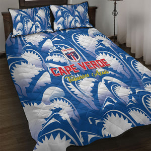 Football Cape Verde Blue Sharks Quilt Bed Set Rise Again Island