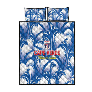 Football Cape Verde Blue Sharks Quilt Bed Set Rise Again Island
