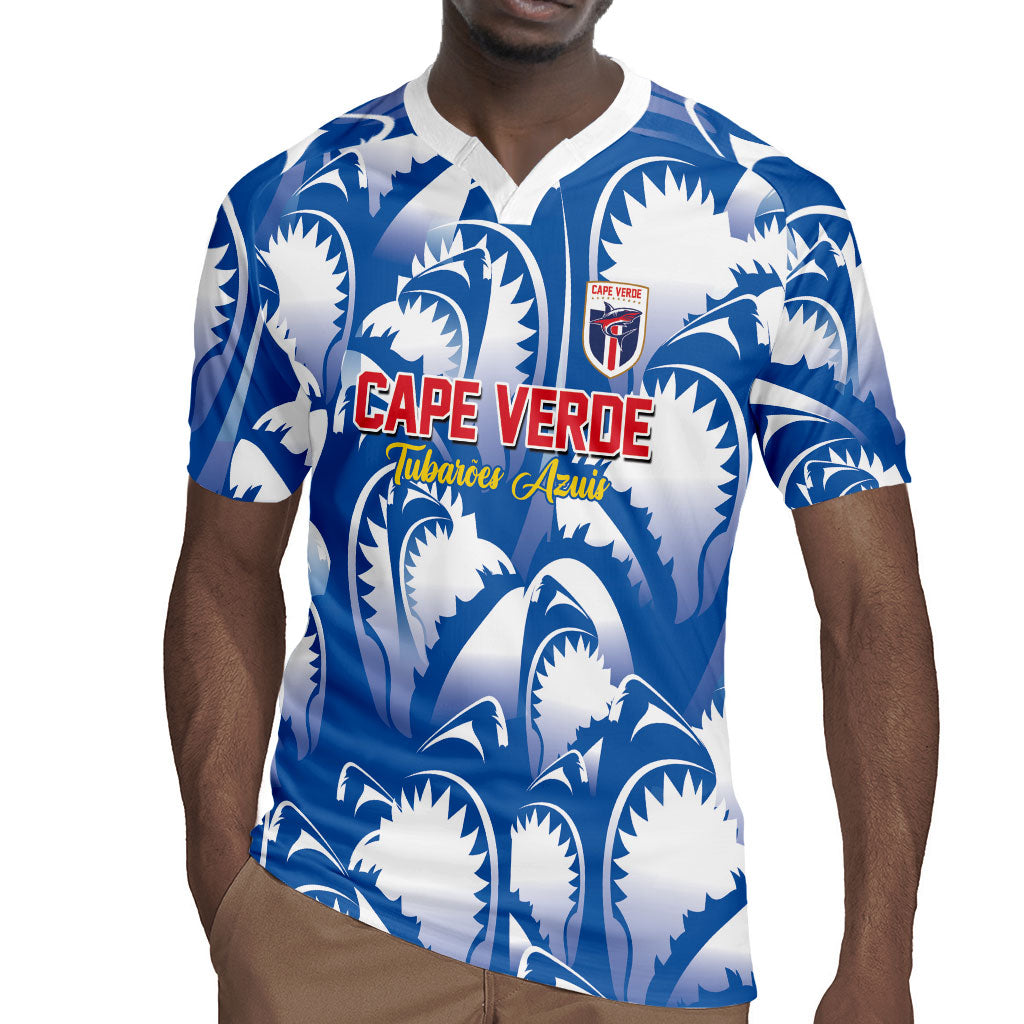 Custom Football Cape Verde Blue Sharks Rugby Jersey Rise Again Island