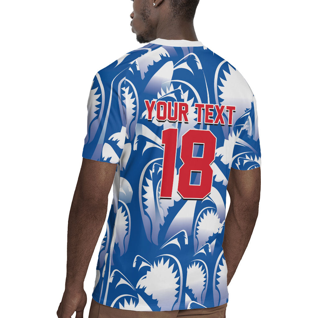 Custom Football Cape Verde Blue Sharks Rugby Jersey Rise Again Island