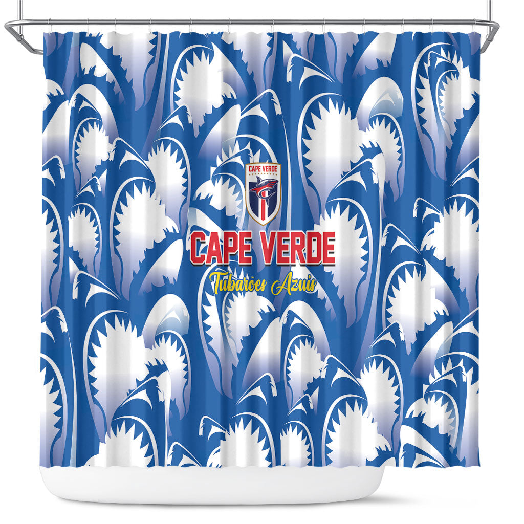 Football Cape Verde Blue Sharks Shower Curtain Rise Again Island