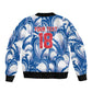 Custom Football Cape Verde Blue Sharks Sleeve Zip Bomber Jacket Rise Again Island