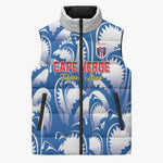 Custom Football Cape Verde Blue Sharks Sleeveless Puffer Jacket Rise Again Island