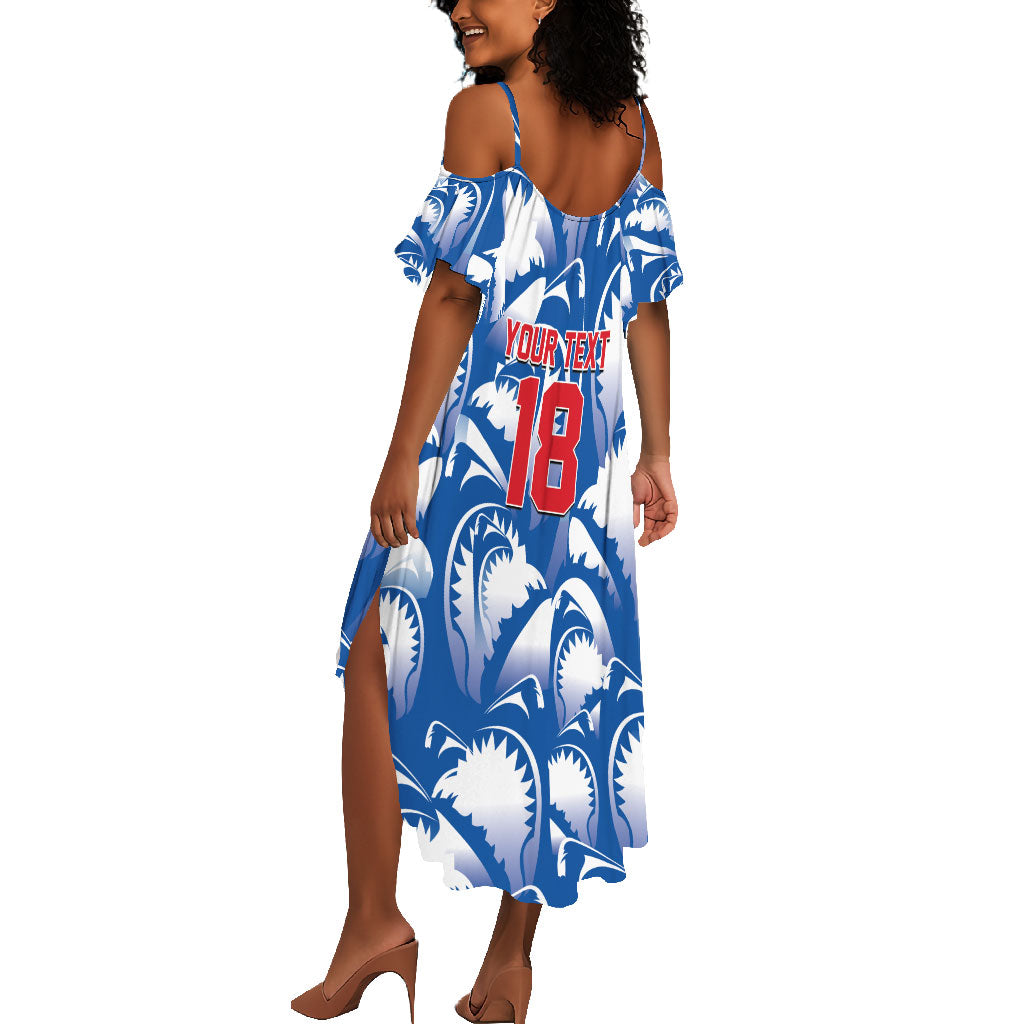 Custom Football Cape Verde Blue Sharks Summer Maxi Dress Rise Again Island