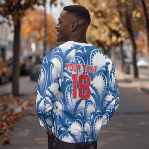 Custom Football Cape Verde Blue Sharks Sweatshirt Rise Again Island