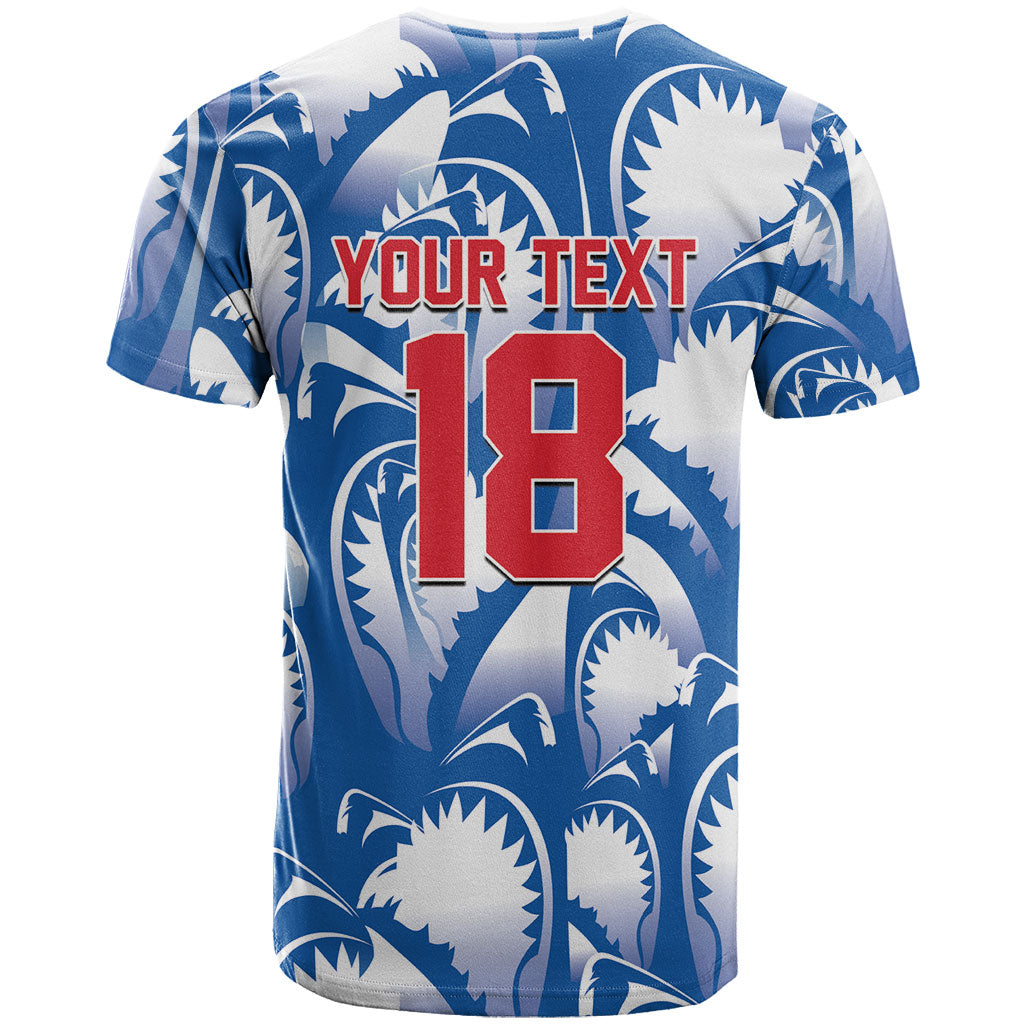 Custom Football Cape Verde Blue Sharks T shirt Rise Again Island