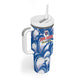 Custom Football Cape Verde Blue Sharks Tumbler With Handle Rise Again Island