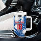 Custom Football Cape Verde Blue Sharks Tumbler With Handle Rise Again Island