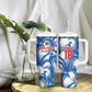 Custom Football Cape Verde Blue Sharks Tumbler With Handle Rise Again Island