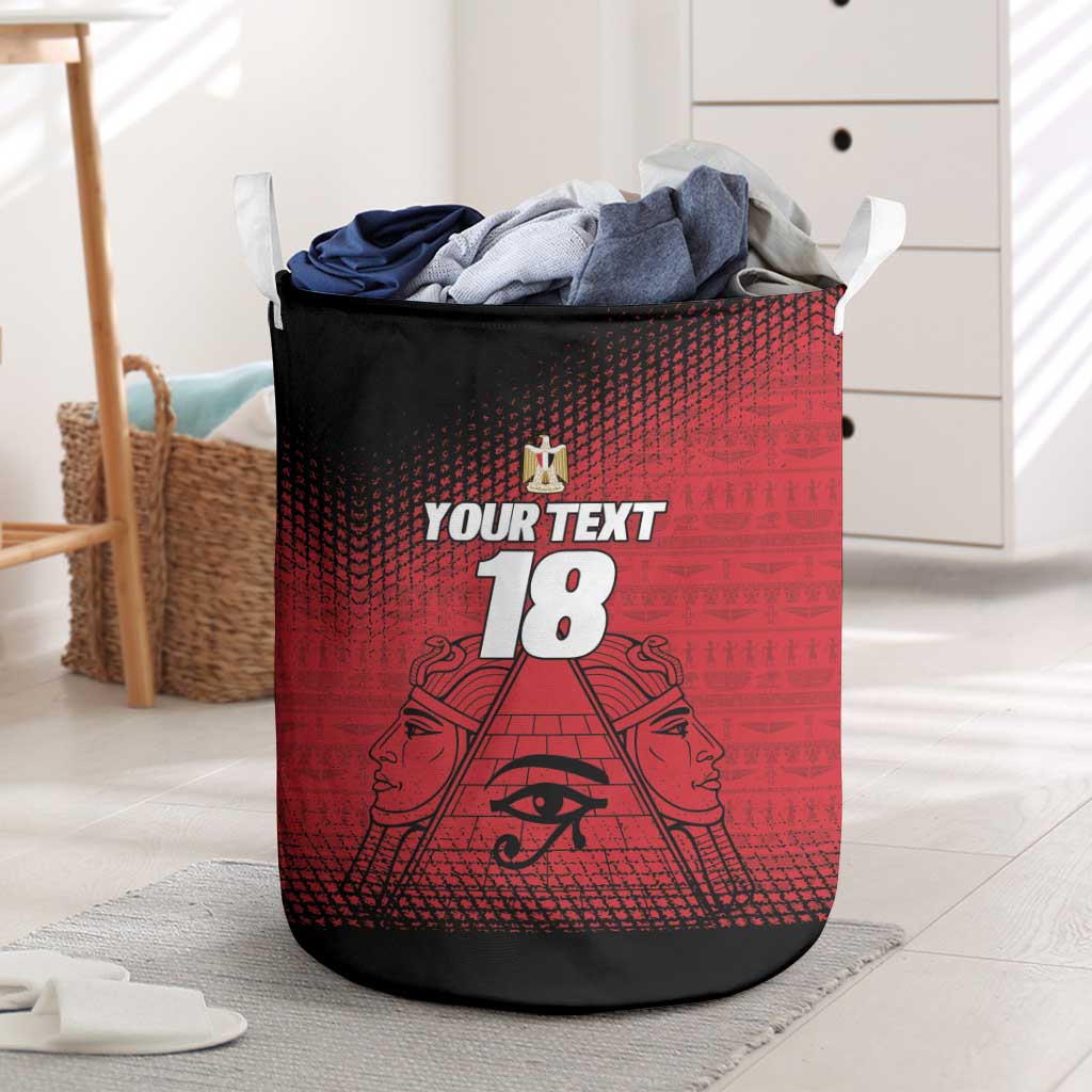 Custom Egypt Football Laundry Basket The Pharaohs Eye of Horus