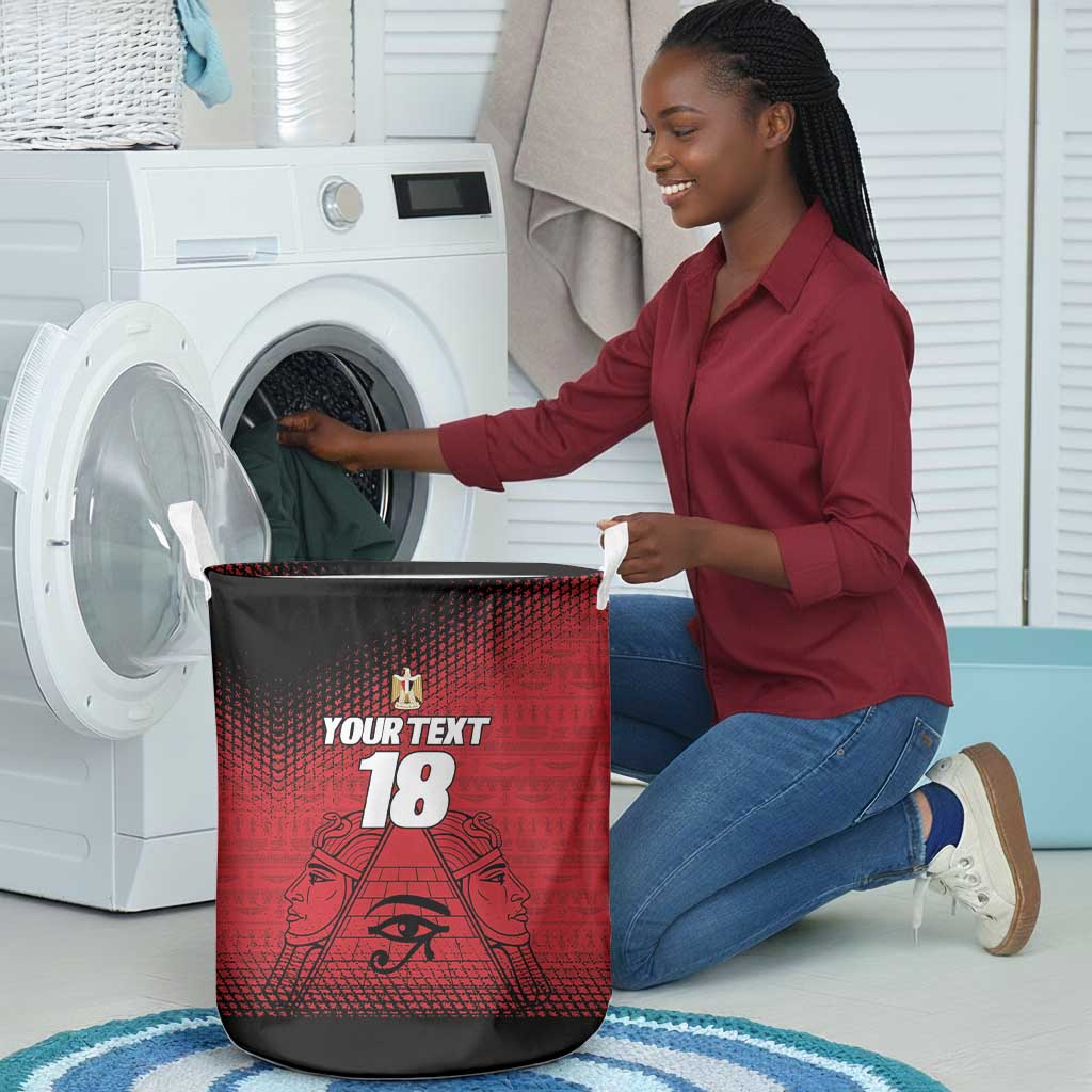 Custom Egypt Football Laundry Basket The Pharaohs Eye of Horus