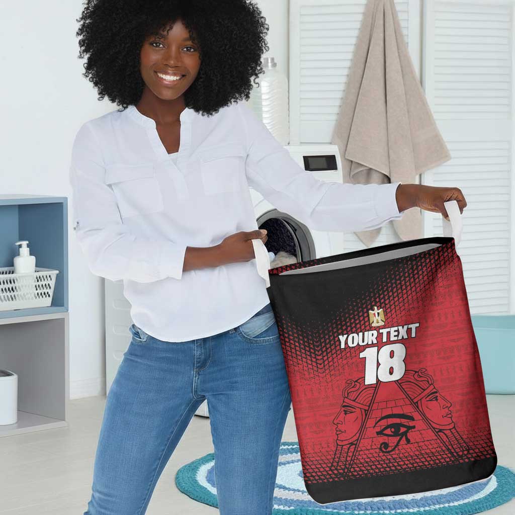 Custom Egypt Football Laundry Basket The Pharaohs Eye of Horus